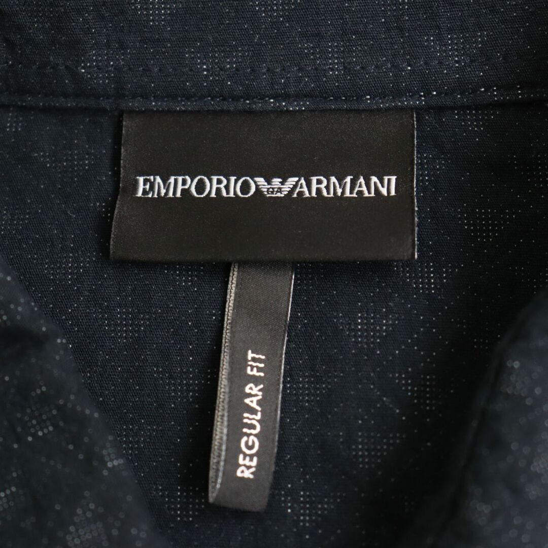 Emporio Armani(エンポリオアルマーニ)の極美品●2021年製 黒タグ EMPORIO ARMANI エンポリオアルマーニ ロゴ総柄 REGULAR FIT 長袖シャツ ブラック L 正規品 メンズおすすめ◎ メンズのトップス(シャツ)の商品写真