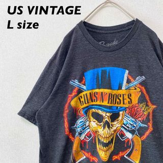 ミュージックティー(MUSIC TEE)のUS古着　半袖Tシャツ　ビッグプリント　ガンズアンドローゼス　男女兼用　Lサイズ(Tシャツ/カットソー(半袖/袖なし))