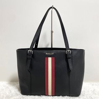 極美品 現行ロゴ BALLY 2way トートバッグ フリンジ レザー ブラック