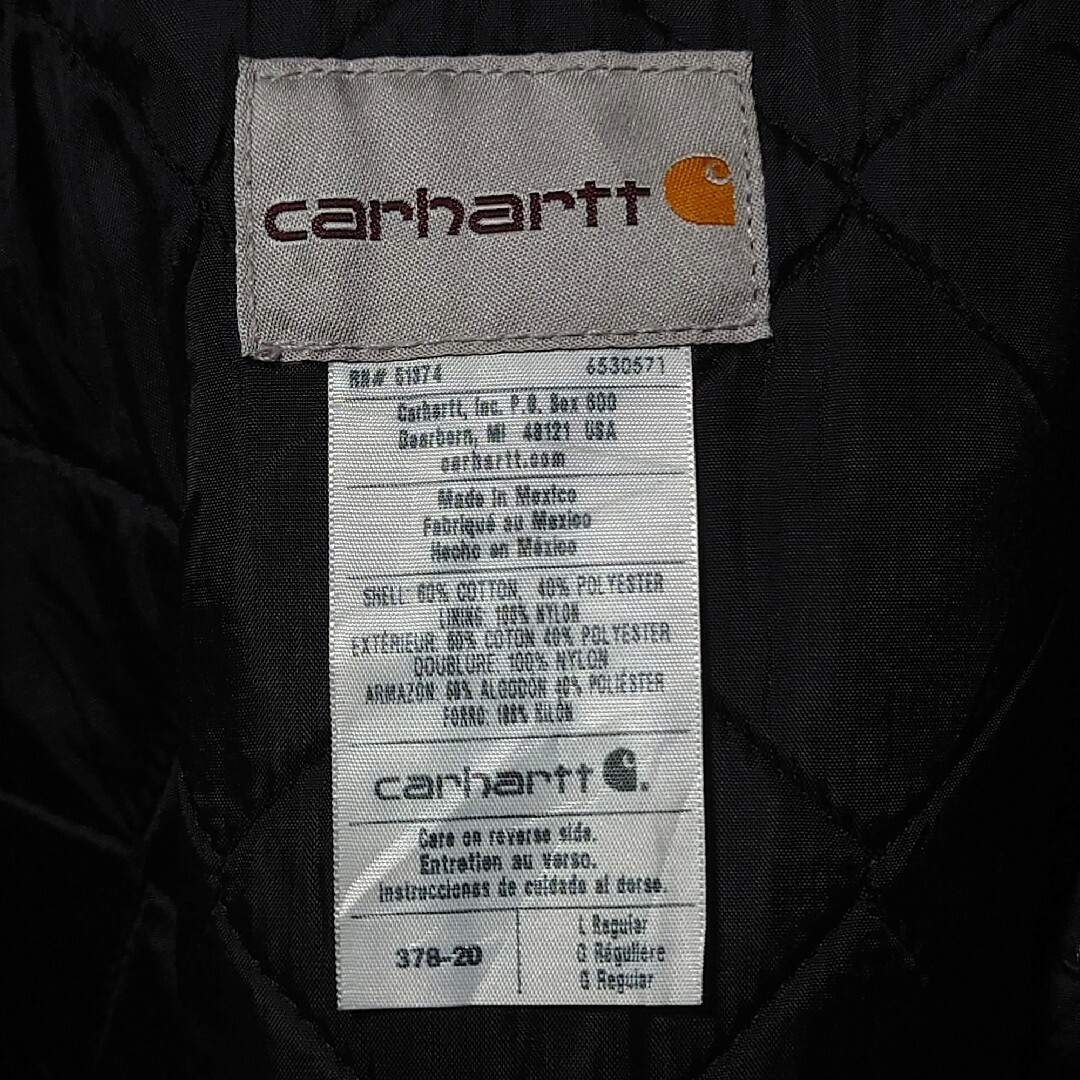 よろしくお願いいたします【Carhartt】企業ロゴワッペン刺繍 中綿入りダックジャケット A-1380