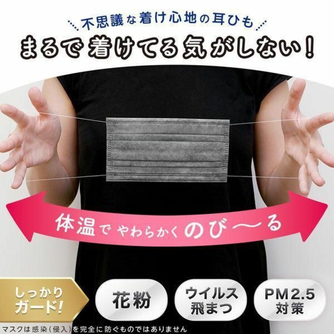 LEC(レック)のレック　LEC【ふわるんマスク】 ふつうサイズ　グレー　60枚（10枚入×6袋） インテリア/住まい/日用品の日用品/生活雑貨/旅行(日用品/生活雑貨)の商品写真