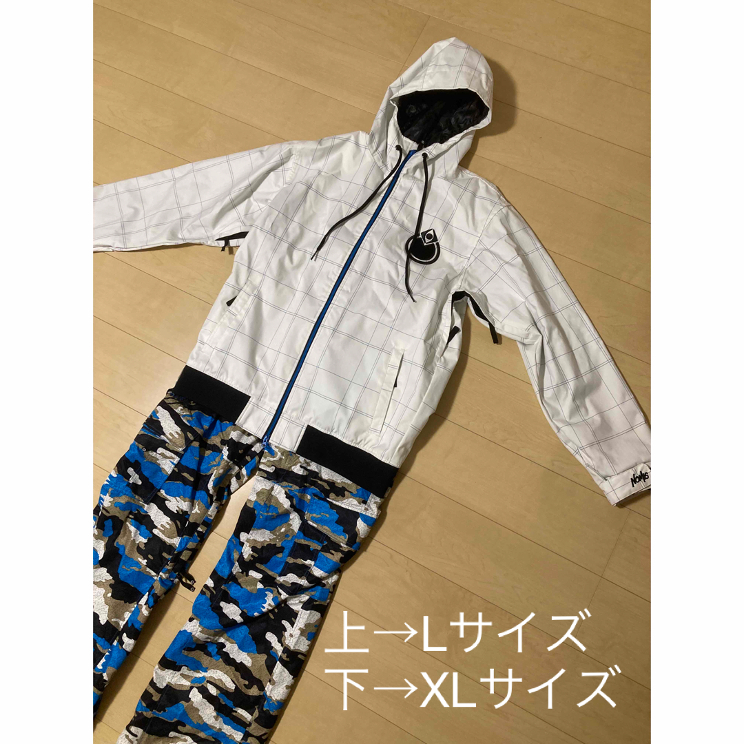 NOMIS ノーミス スノーボードウェア セットアップ 白 青 迷彩-
