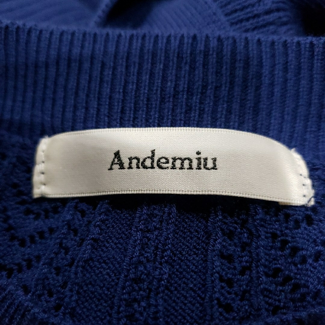 Andemiu(アンデミュウ)の❇Andemiu❇リブニット透かし編み切替フレアワンピース/フリーサイズ レディースのワンピース(ロングワンピース/マキシワンピース)の商品写真