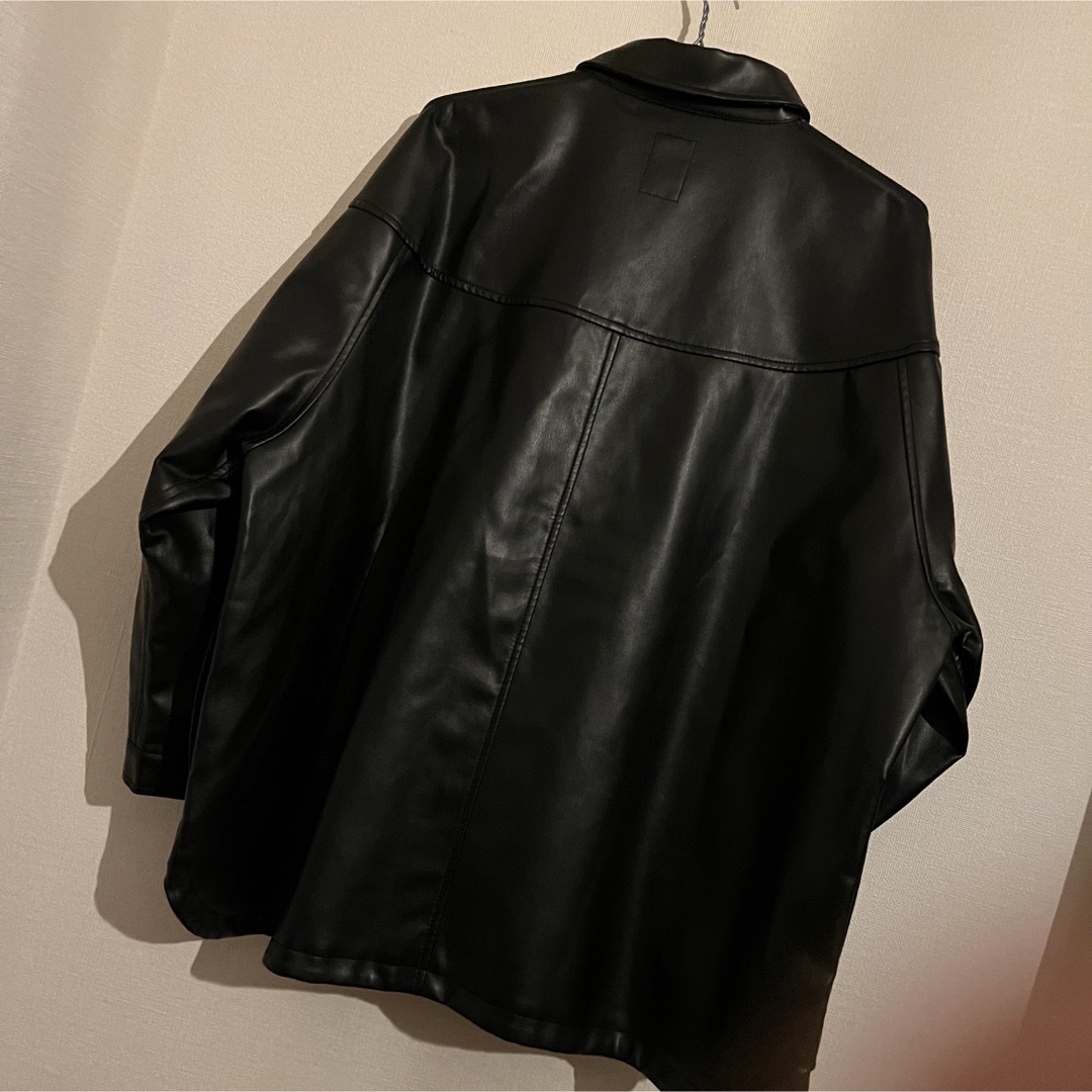 フェイクレザー シャツジャケット  メンズのジャケット/アウター(レザージャケット)の商品写真