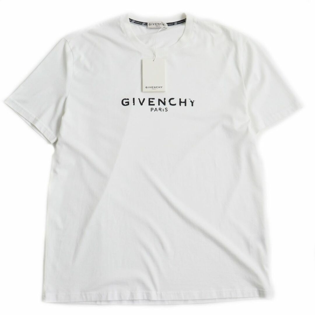 未使用品●GIVENCHY ジバンシィ BM70K93002 ロゴプリント クルーネック 半袖 Tシャツ/カットソー ホワイト 大きめサイズXXL 正規品