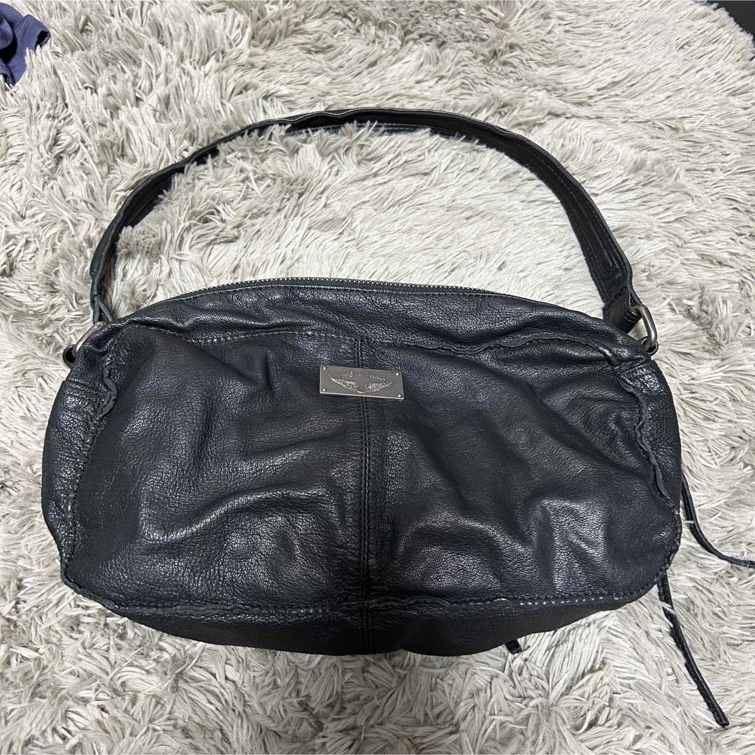 【ほぼ新品】Zadig&Voltaire  ショルダーバッグ　黒　ビンテージ加工バッグ