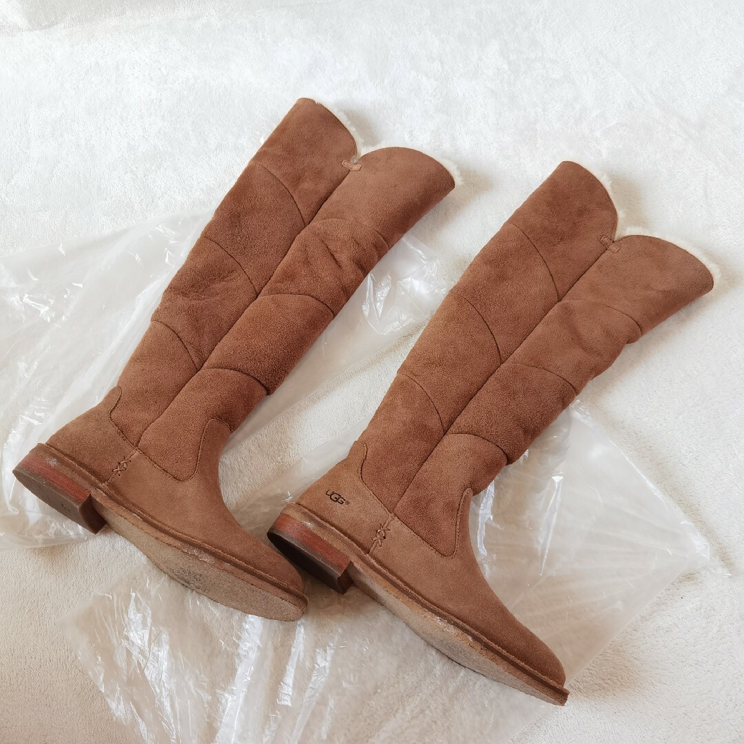 美品 UGG アグ 2way ニーハイブーツ ムートン ブラウン 23cm