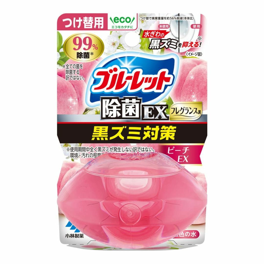 液体ブルーレットおくだけ除菌EXフレグランス トイレタンク芳香洗浄剤 ピーチEX インテリア/住まい/日用品の日用品/生活雑貨/旅行(洗剤/柔軟剤)の商品写真