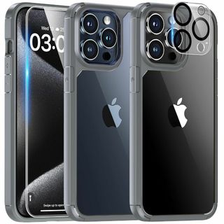 【色: グレー】TAURI 5-in-1 iPhone 15 Pro ケース 6(その他)