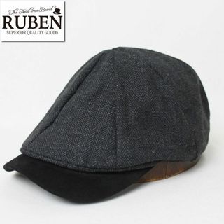 ルーベン(Ruben)の新品 RUBEN ルーベン ツイードコンビ キャスハンチング ブラック(ハンチング/ベレー帽)