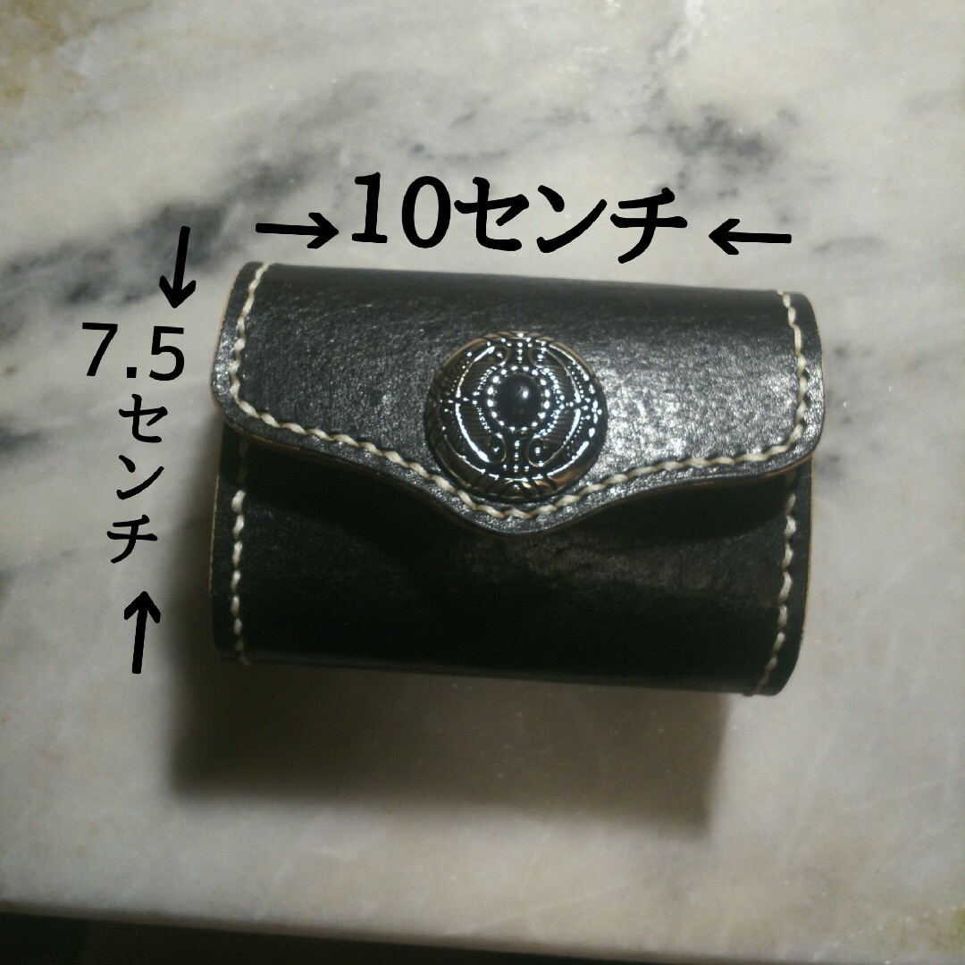 姫路ヌメ革 ハンドメイド U型ミニ財布 小さい財布 ミニマム財布 2つ折り財布