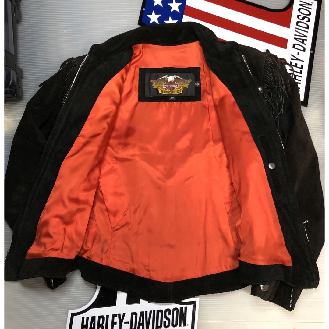 Harley Davidson(ハーレーダビッドソン)の【稀少レア・モデル！】ハーレー　ネイティブ　美スエード本革ライダースUSAメイド メンズのジャケット/アウター(レザージャケット)の商品写真