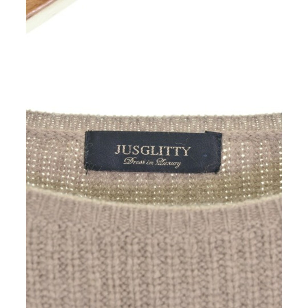 JUSGLITTY(ジャスグリッティー)のJUSGLITTY ジャスグリッティ ニット・セーター 2(M位) ベージュ 【古着】【中古】 レディースのトップス(ニット/セーター)の商品写真