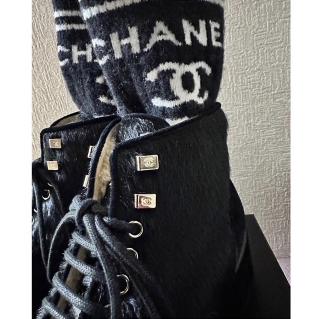 CHANEL シャネルショートブーツ　レッグウォーマーつき