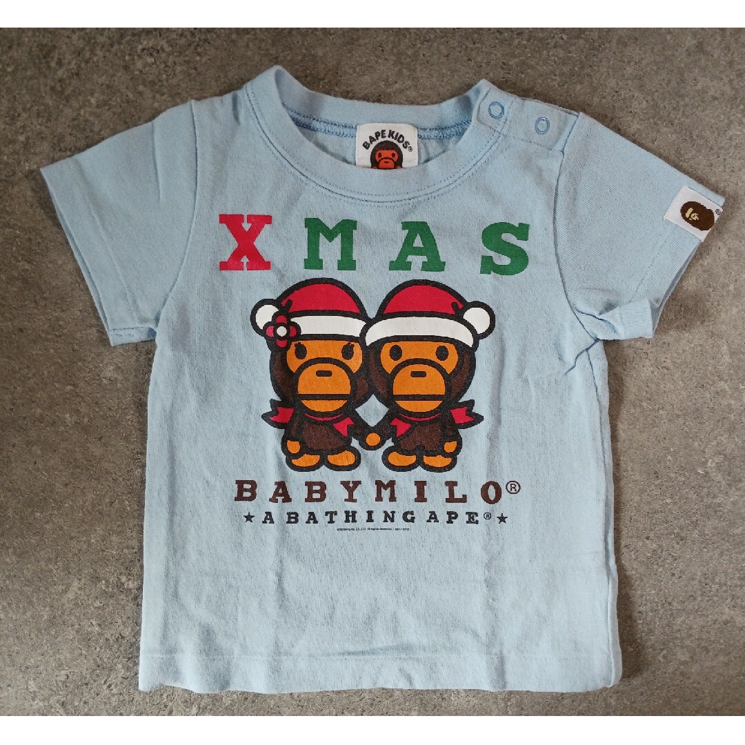 BAPE KIDS(ベイプキッズ)のアベイシングエイプ  BAPEKIDS  XmasTシャツ キッズ/ベビー/マタニティのベビー服(~85cm)(Ｔシャツ)の商品写真
