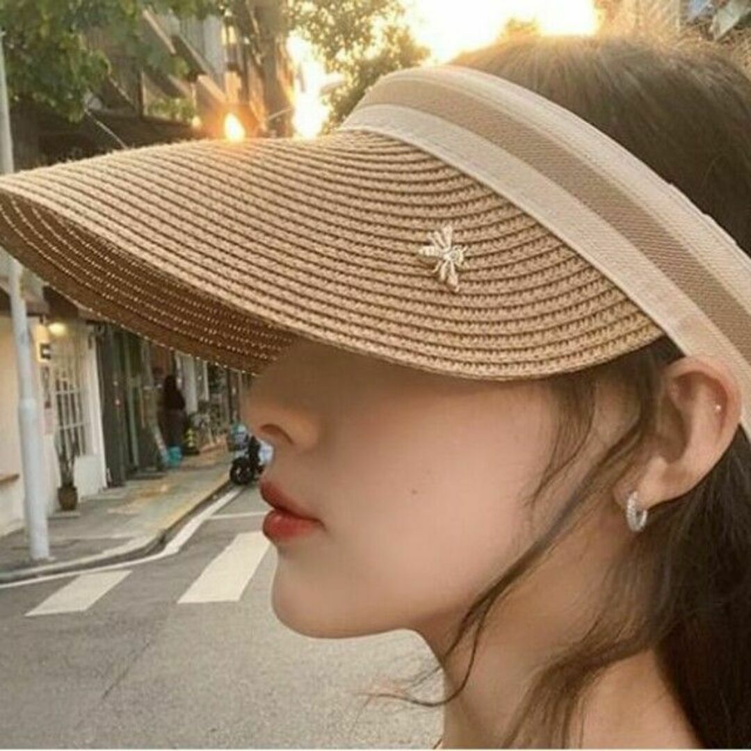 【大特価】春夏 帽子　サンバイザー　レディース　日焼け防止　UVカット レディースの帽子(ハット)の商品写真