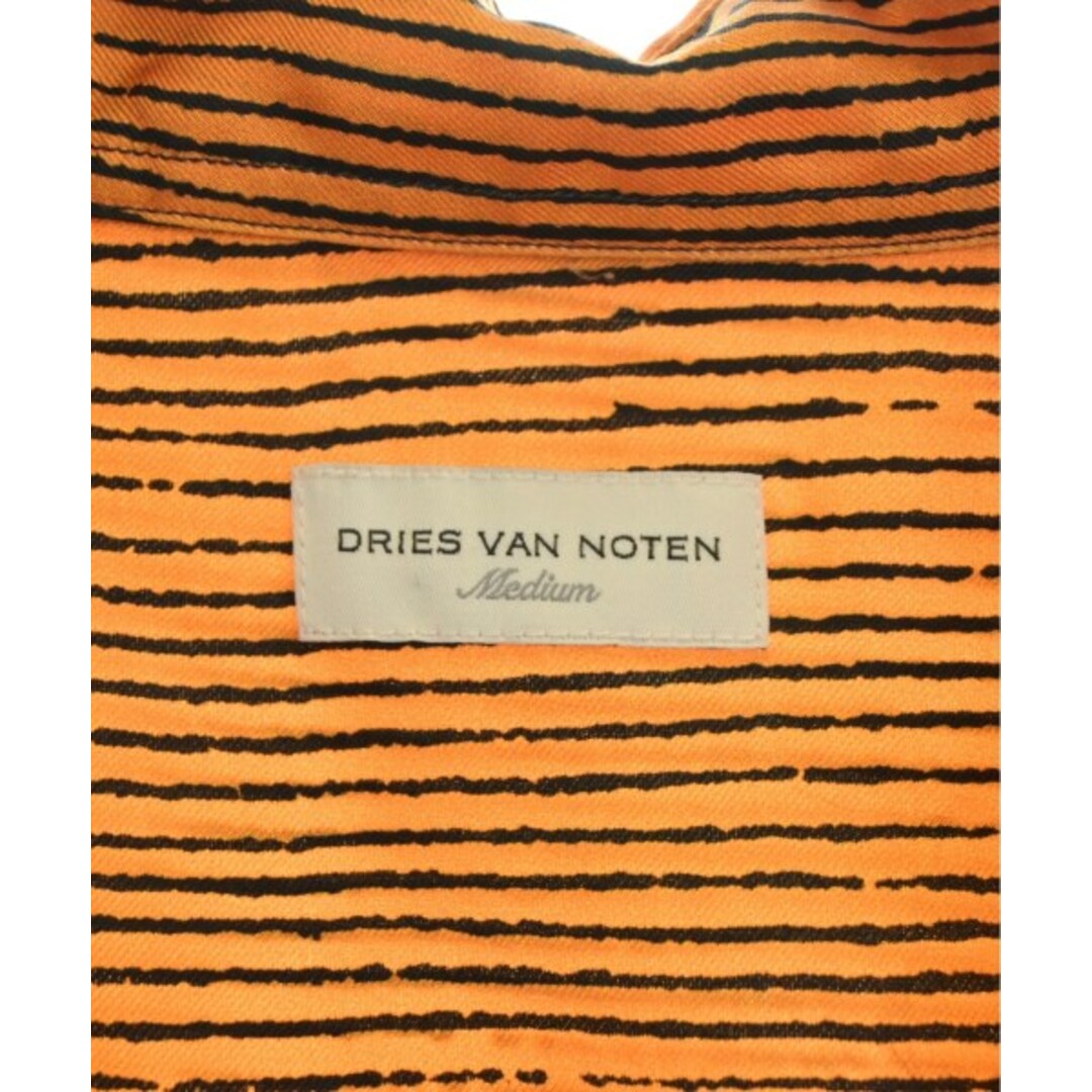 DRIES VAN NOTEN カジュアルシャツ M オレンジx黒(総柄)