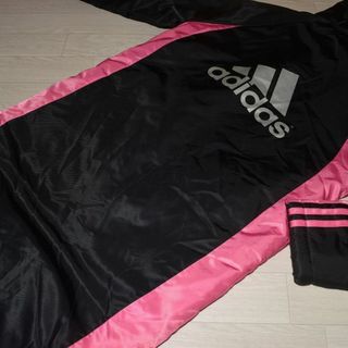 adidas♡ベンチコート♡ロングコート♡防寒着♡アディダス♡ネイビー×ピンク♡