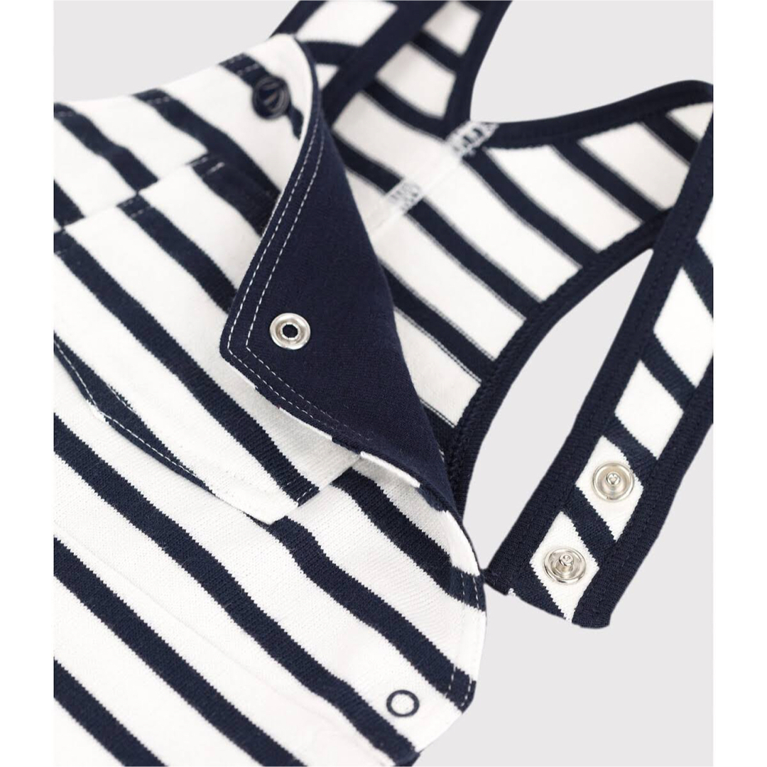 PETIT BATEAU(プチバトー)のプチバトー　マリニエールサロペット　ボーダー　オーバーオール キッズ/ベビー/マタニティのベビー服(~85cm)(ロンパース)の商品写真