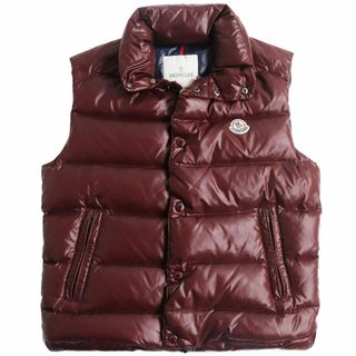 極美品●MONCLER モンクレール TIB/チブ ロゴワッペン付き ダブルジップ ダウンベスト ボルドー 0 正規品 メンズ 秋冬おすすめ◎