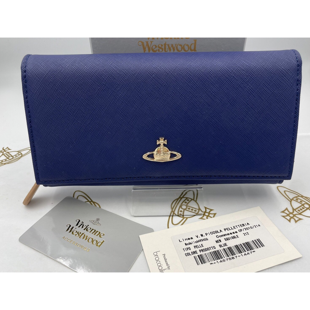 Vivienne Westwood 長財布 ブルー レザー 未使用品-
