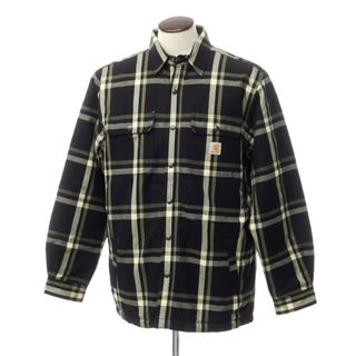 カーハート(carhartt)の【中古】カーハート Carhartt コットン チェック 内ボア ワークジャケット ブラックxオフホワイト×セージグリーン【サイズL】【メンズ】(ブルゾン)