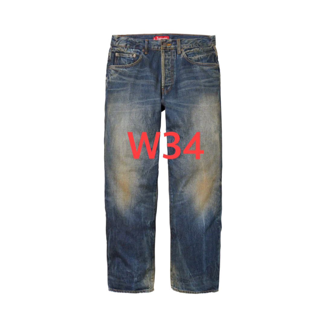 supreme Distressed Loose Fit Selvedge 34