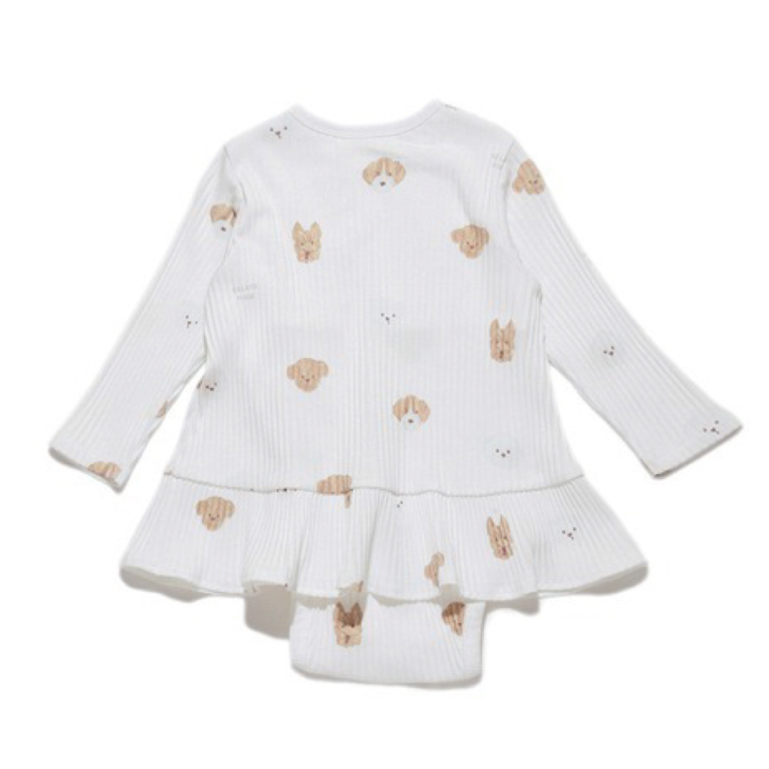 gelato pique(ジェラートピケ)の【BABY】メレンゲドッグ柄 baby ショートロンパース  キッズ/ベビー/マタニティのベビー服(~85cm)(ロンパース)の商品写真