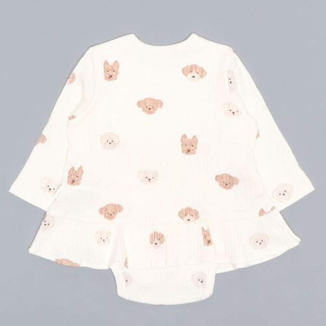 gelato pique(ジェラートピケ)の【BABY】メレンゲドッグ柄 baby ショートロンパース  キッズ/ベビー/マタニティのベビー服(~85cm)(ロンパース)の商品写真