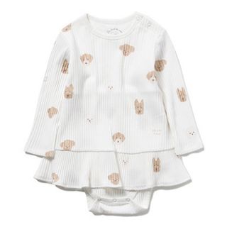 ジェラートピケ(gelato pique)の【BABY】メレンゲドッグ柄 baby ショートロンパース (ロンパース)