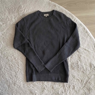 MHL毛100%薄手グレーデザインセーター