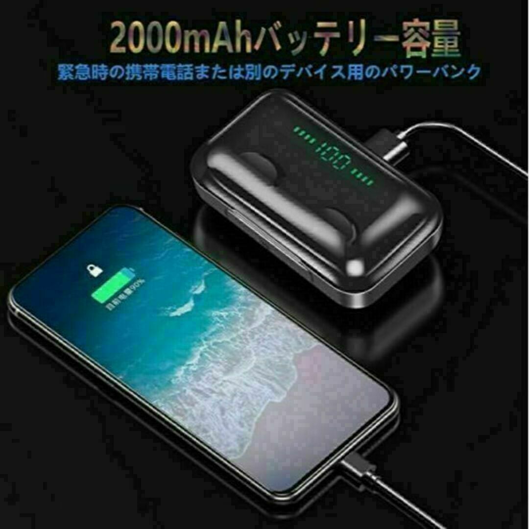 ワイヤレスイヤホン 新モデルBluetoothイヤホン 防水 スマホ/家電/カメラのオーディオ機器(ヘッドフォン/イヤフォン)の商品写真