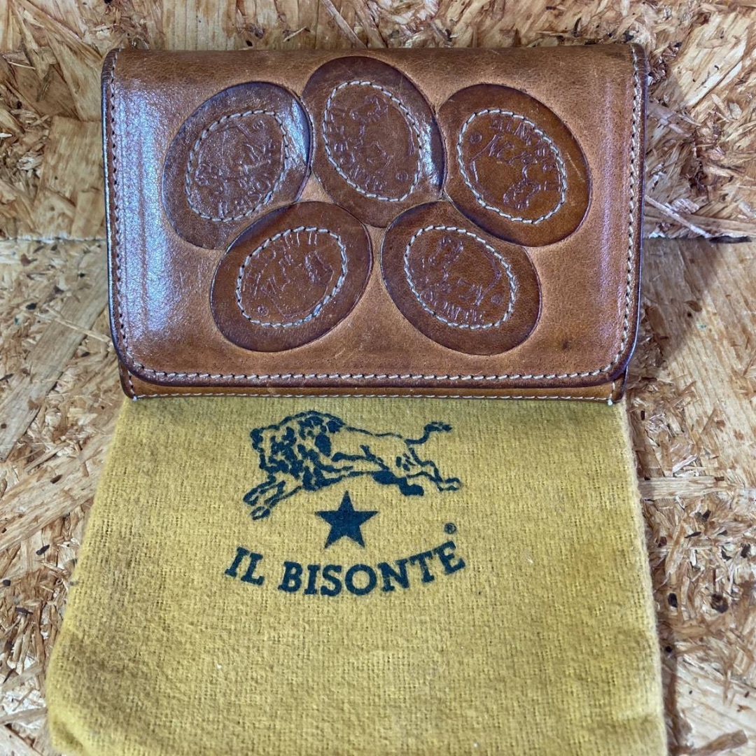 IL BISONTE 40周年 限定 レザー カード ケース 名刺入れ 巾着袋ファッション小物