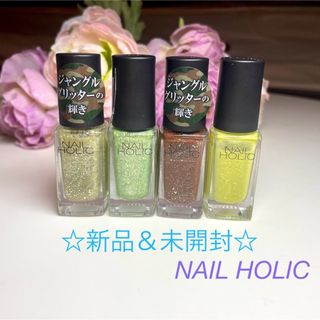 ネイルホリック(NAIL HOLIC)の☆新品&未開封☆ NAIL HOLIC ネイルホリック　ジャングルグリッター4本(マニキュア)