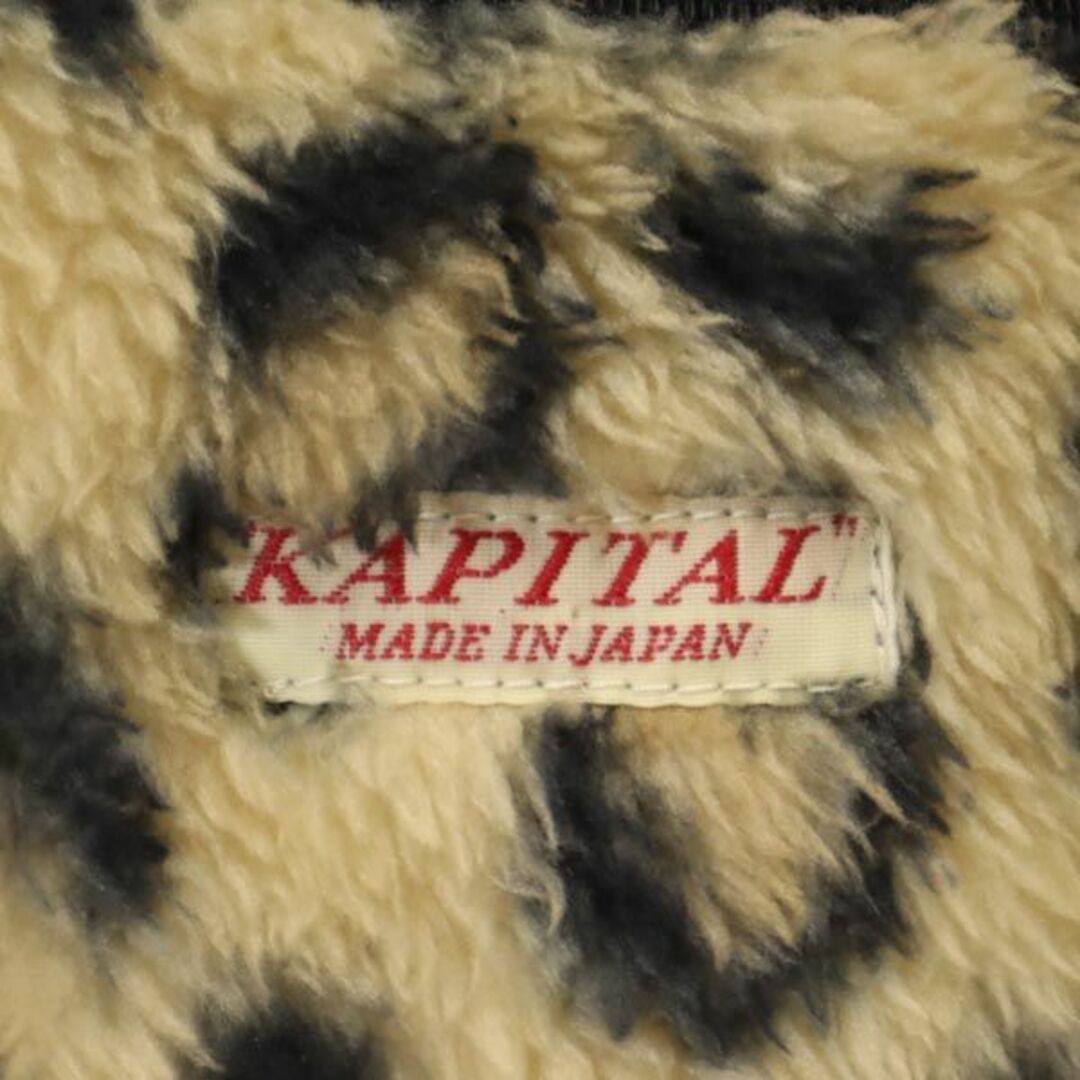 キャピタル 日本製 レオパード柄 ハーフボタン フリースジャケット 2