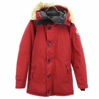 カナダグース(CANADA GOOSE)のカナダグース カナダ製 ダウンジャケット M レッド CANADA GOOSE リアルファー フード メンズ 古着 【231104】(ダウンジャケット)