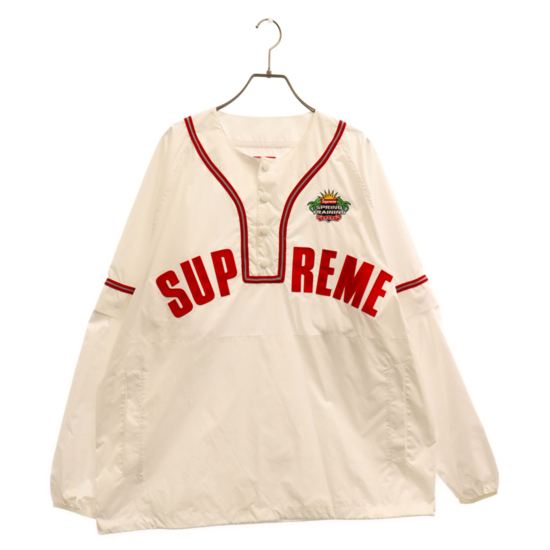 SUPREME シュプリーム 22SS Snap-off Sleeve L/S Baseball Top スナップオフスリーブ ベースボール ブルゾン ホワイト