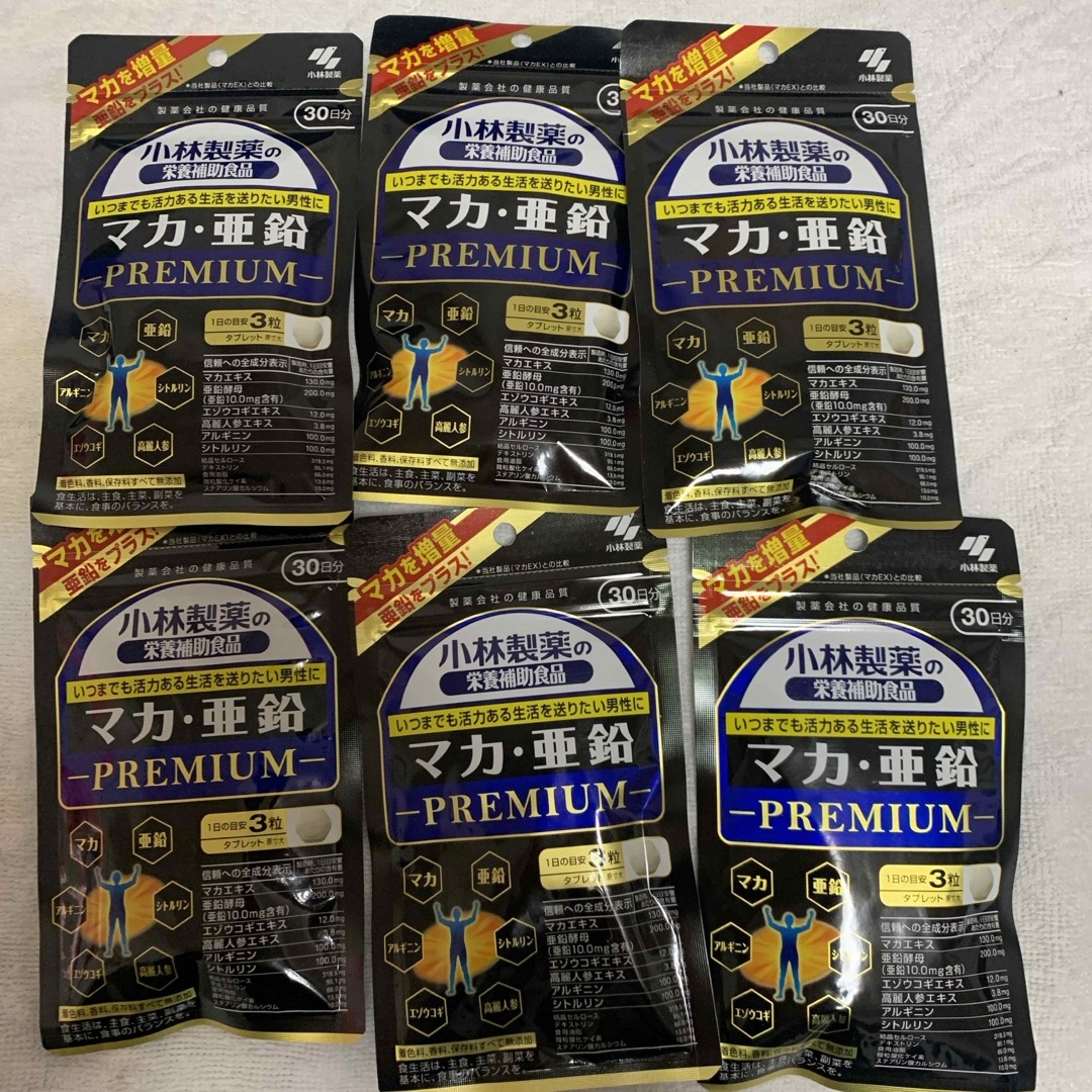 【栄養補助食品】小林製薬マカ・亜鉛プレミアム 30日分×6袋食品/飲料/酒