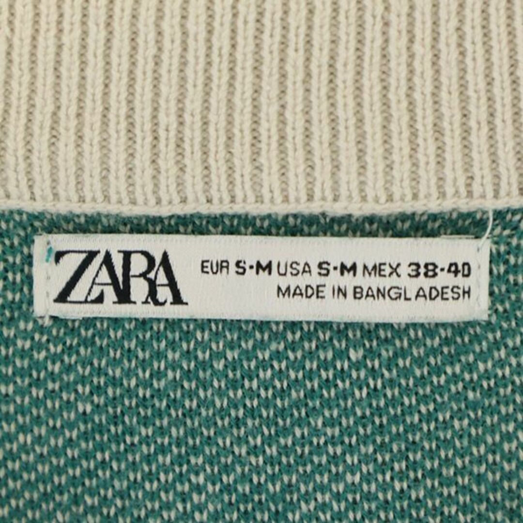 ZARA(ザラ)のザラ 総柄 長袖 スウェット S-M グリーン系 ZARA トレーナー メンズ 古着 【231104】 メンズのトップス(スウェット)の商品写真