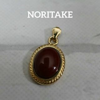 ノリタケ(Noritake)の【匿名配送】 ノリタケ ペンダントトップ ゴールド オーバル ボルドー(ネックレス)