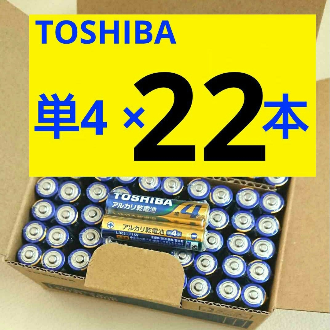 東芝(トウシバ)の送料無料 単４形22本 アルカリ乾電池 単四 単4 匿名配送 おもちゃ リモコン スマホ/家電/カメラの生活家電(その他)の商品写真