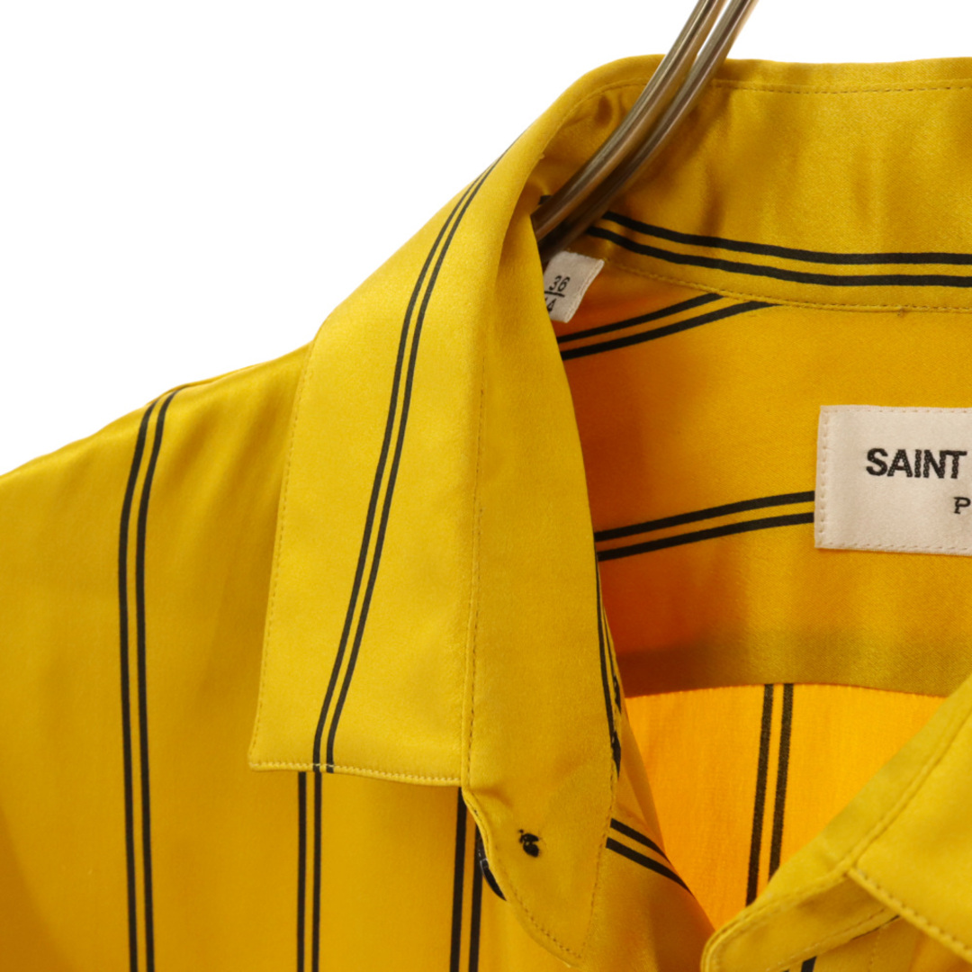 Saint Laurent(サンローラン)のSAINT LAURENT PARIS サンローランパリ 21AW シルク ストライプ 4ポケット 長袖シャツ イエロー 663675 Y2D18 メンズのトップス(シャツ)の商品写真
