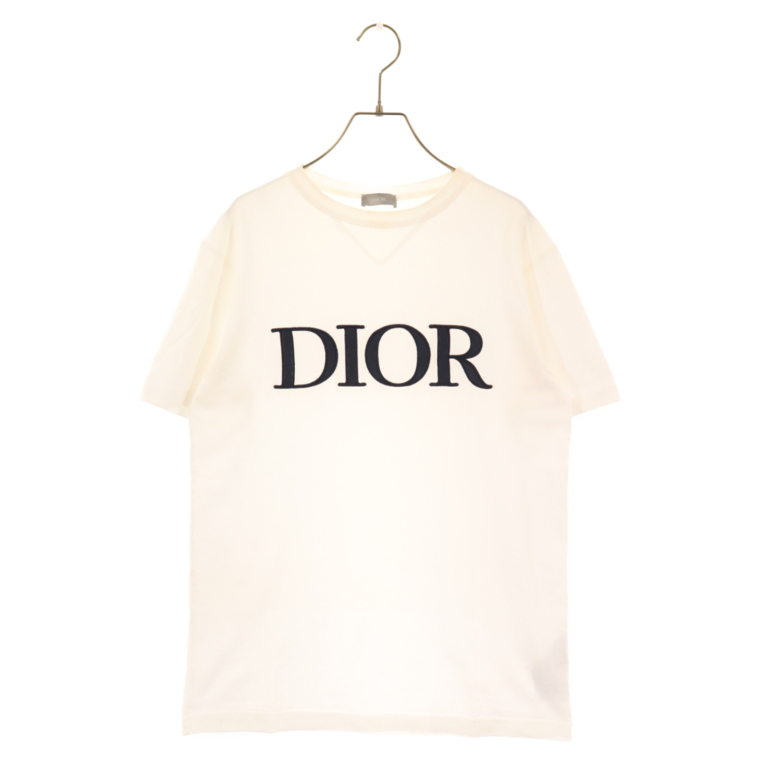 DIOR ディオール 21SS Embroidered Logo Tee 183J685A0677 エンブロイダリー ロゴ半袖Tシャツ ホワイト465センチ袖丈