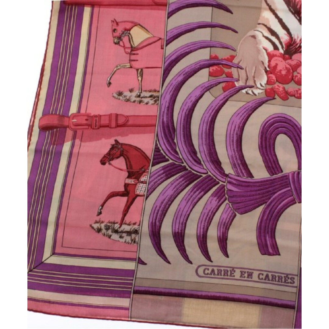 Hermes - HERMES エルメス バンダナ・スカーフ 140 赤x紫xベージュ等