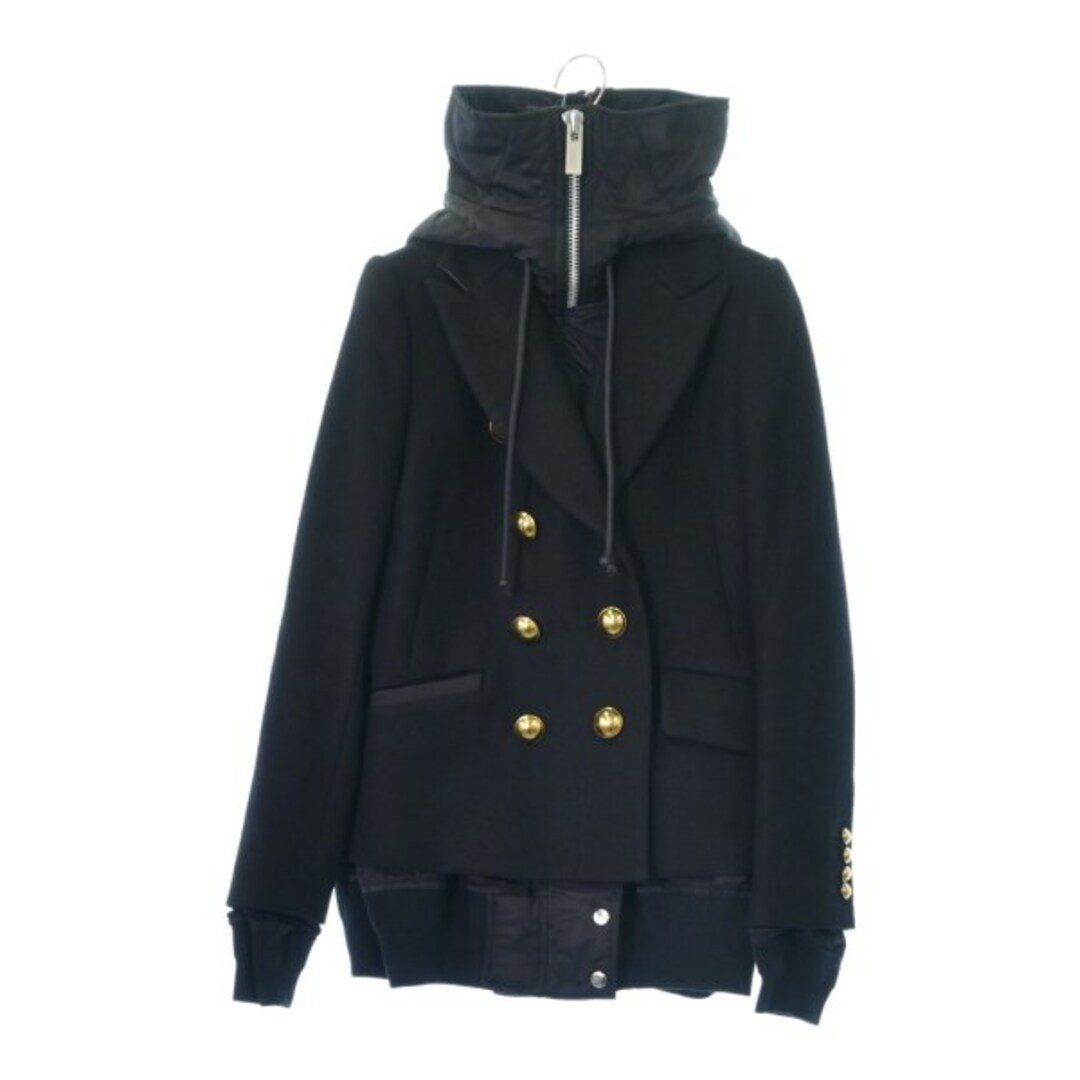 sacai - sacai サカイ ブルゾン 1(S位) 黒x濃紺 【古着】【中古】の+