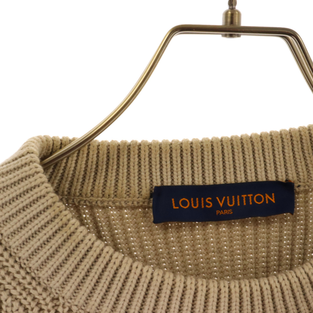 LOUIS VUITTON(ルイヴィトン)のLOUIS VUITTON ルイヴィトン 21SS ステッチドテディクルーネックニット 長袖セーター 1A8P40 ベージュ メンズのトップス(ニット/セーター)の商品写真