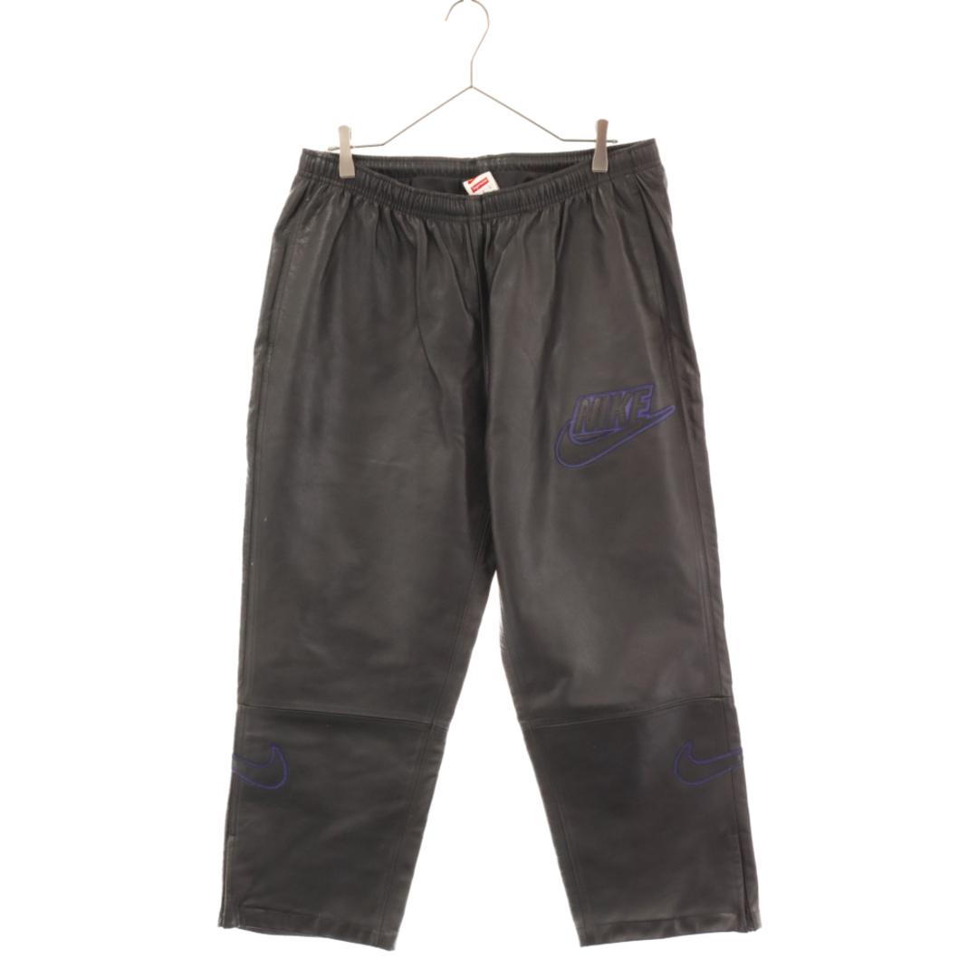 SUPREME シュプリーム 19AW×NIKE Leather Pant ナイキ レザーパンツ イージーパンツ トラックパンツ ブラック345センチ股上