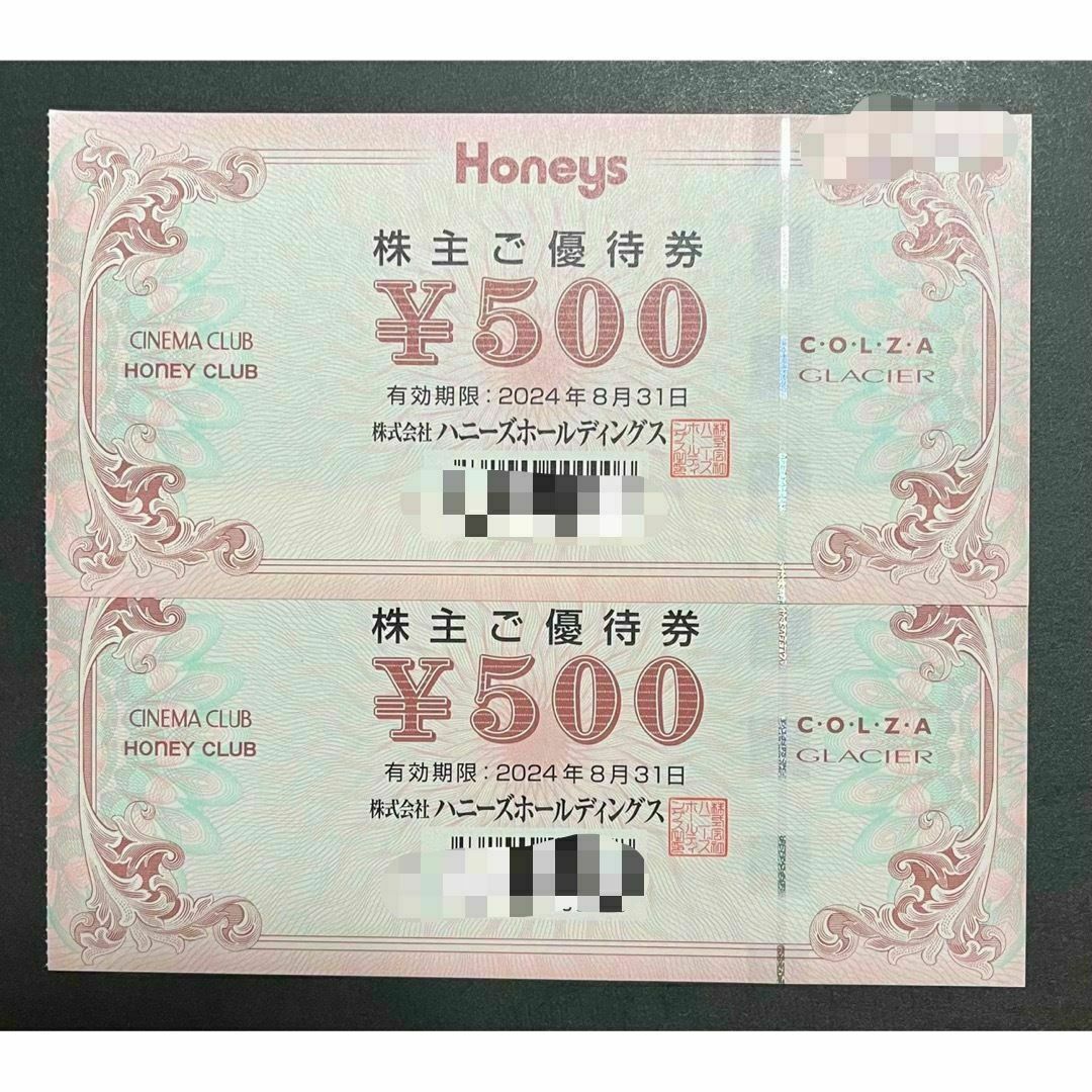 HONEYS(ハニーズ)の【ハニーズ】株主優待500円券×2枚 エンタメ/ホビーのエンタメ その他(その他)の商品写真