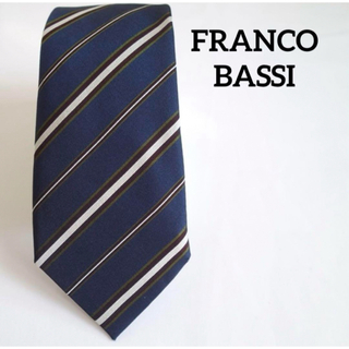 フランコバッシ(FRANCO BASSI)の【FRANCO BASSI】 フランコバッシ ネクタイ レジメンタル ネイビー(ネクタイ)