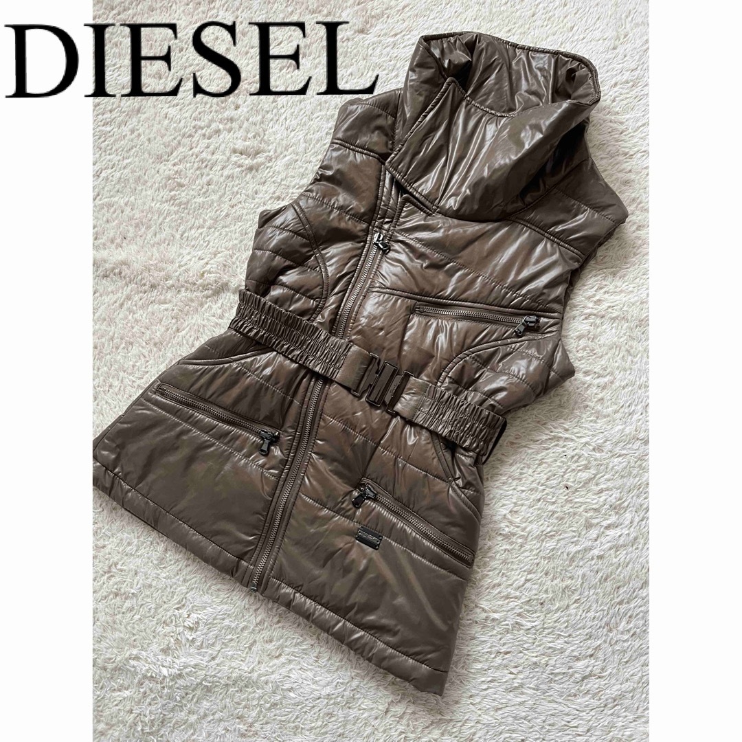 美品 DIESEL ディーゼル ベスト カーキ ブラウン 人気 完売-